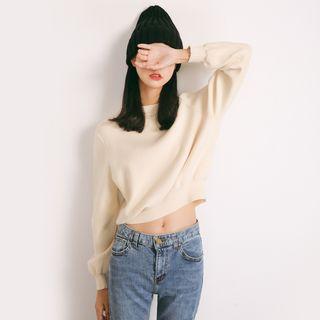 Round-neck Plain Long-sleeve Knit Top
