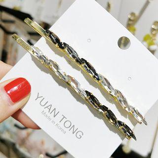 Faux Crystal Hair Pin 1 Pair - As Shown In Figure - One Size