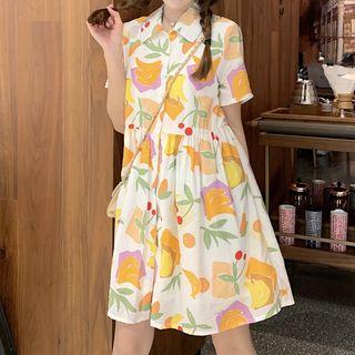 Short-sleeve Printed Shirt / A-line Dress