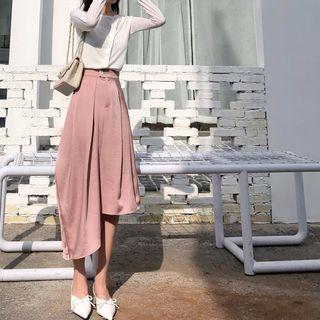 Camisole Top / Diagonal Button Cardigan / Asymmetrical A-line Skirt