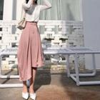 Camisole Top / Diagonal Button Cardigan / Asymmetrical A-line Skirt