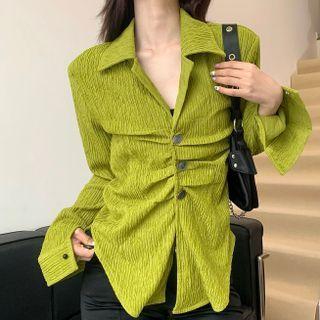 Collar Shirred Blouse
