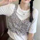 Short-sleeve T-shirt / Floral Print Camisole Top