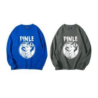 Long Sleeve Fleece Print Sweatshirt