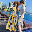 Couple Matching Sleeveless Pattern Jumpsuit / Shorts / T-shirt