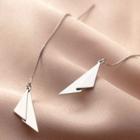 925 Sterling Silver Triangle Fringed Earring 1 Pair - S925 Silver - Silver - One Size