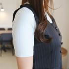 Short-sleeve Ribbed Slim-fit T-shirt