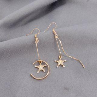 Non-matching Rhinestone Star Dangle Earring Era041 - 04