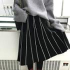 Striped Knit A-line Skirt