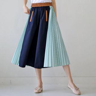 Striped Color-block Culottes