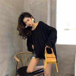 Long-sleeve Knot-detail Cut Out T-shirt