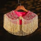 Rhinestone Fringed Trim Wedding Cape