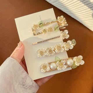 Faux Pearl Rhinestone Flower Hair Clip (various Designs)