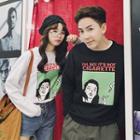 Couple Matching Long-sleeve Cartoon Printed T-shirt