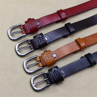 Genuine Leather Skinny Belt