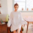 Crewneck Puff-sleeve Mini T-shirt Dress