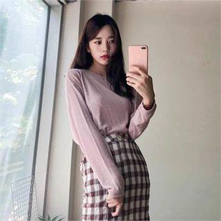 Round-neck Linen Blend Pullover