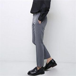 Slit-hem Straight-cut Pants In 2 Lengths