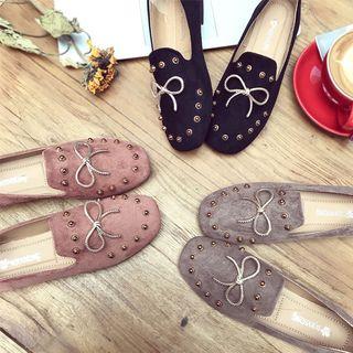 Bow Accent Studded Flats