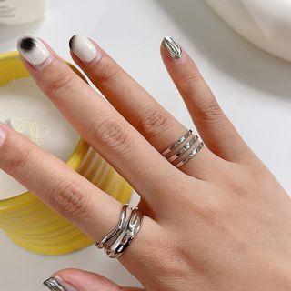 925 Sterling Knuckled Open Ring K773 - Silver - One Size