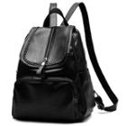 Zip-detail Faux-leather Backpack