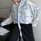 Long-sleeve Tie Dye Chiffon Shirt