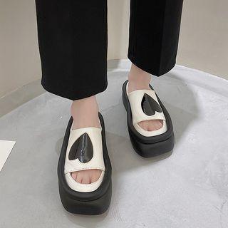 Heart Platform Slide Sandals