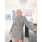 Plus Size Glen-plaid Double-breasted Playsuit