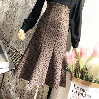 Leopard Print Mermaid Fitted Skirt
