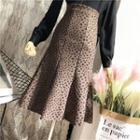 Leopard Print Mermaid Fitted Skirt