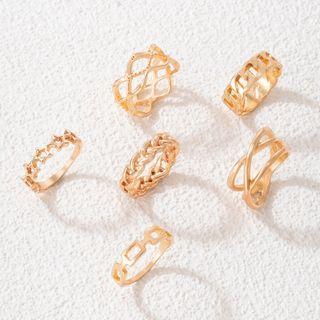 Set Of 6: Ring Set Of 6 - 21154 - Gold - One Size