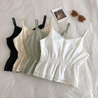 Eyelet Lace Trim Camisole Top