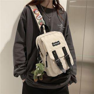 Set: Lettering Crossbody Bag + Brooch + Bag Charm