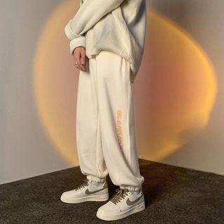 Lettering Wide Leg Jogger Sweatpants