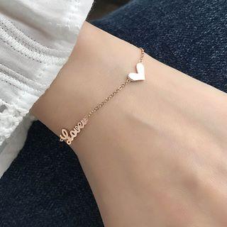 Stainless Steel Heart Love Lettering Bracelet / Anklet