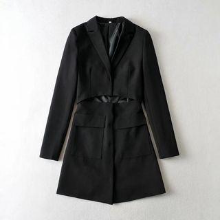 Plain Cutout Mini Blazer Dress
