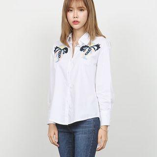 Wide-cuff Embroidered Shirt