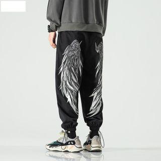 Wing Print Harem Sweatpants