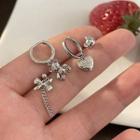 Set Of 4: Bear / Heart Alloy Earring (various Designs) Set Of 4 - Silver - One Size