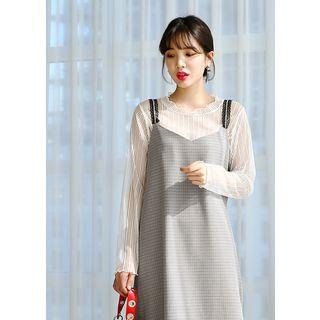 Long-sleeve Sheer Tulle Top
