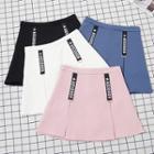 Letter Pleated Mini Skirt