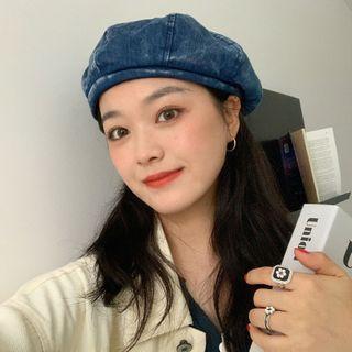 Washed Denim Beret