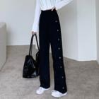 Breasted Shift Wide-leg Pants