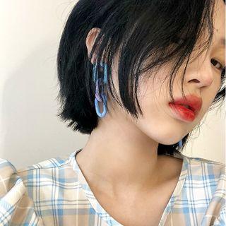 Color-block Chain Acrylic Earrings