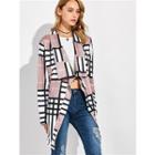 Plaid Open-front Light Jacket