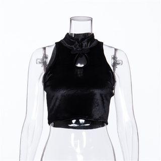 Mandarin Collar Crop Tank Top