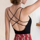 Strappy-back Camisole Top Black - One Size