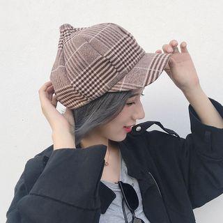 Gingham Newsboy Cap