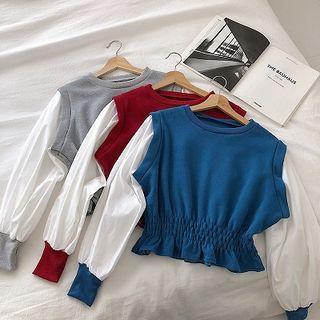 Color-block Crewneck Long-sleeve Sweatshirt
