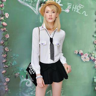 Long-sleeve Jeweled Shirt